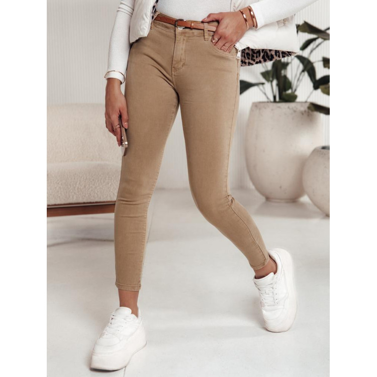 Bež ženske klasične kavbojke UY2197