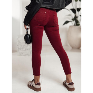 Ženske bordo oprijete kavbojke UY2222