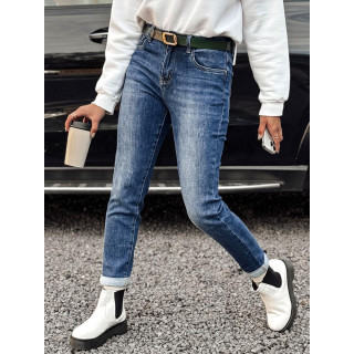 Modre ženske kavbojke s pasom UY2236