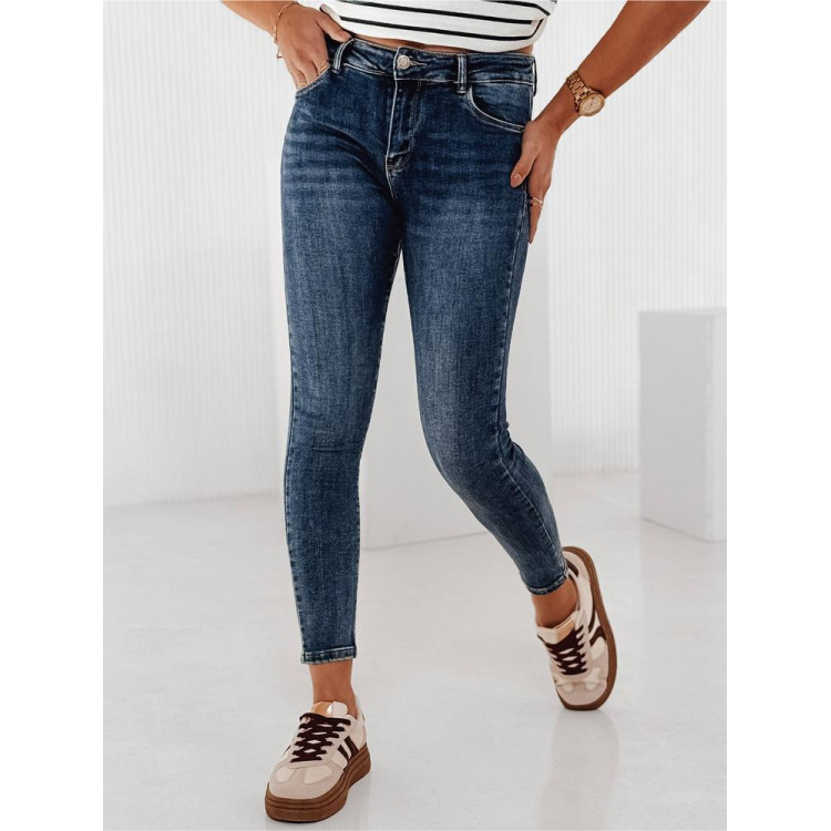 Ženske ozke modre kavbojke UY2196