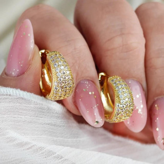 Pozlačeni uhani s cirkonom