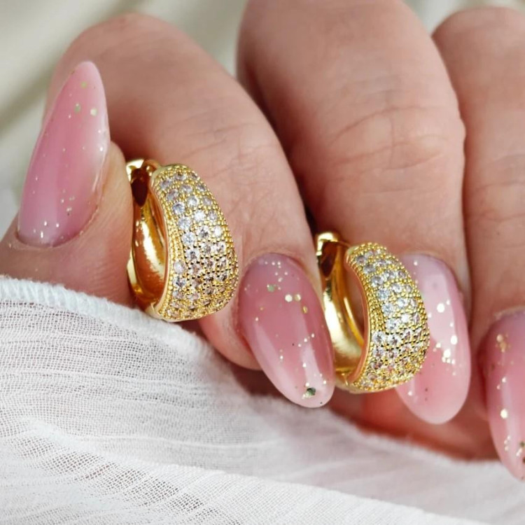 Pozlačeni uhani s cirkonom