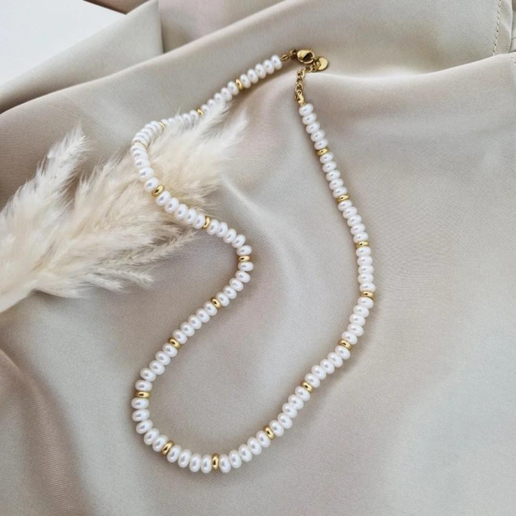 Ogrlica iz perl iz kirurškega jekla