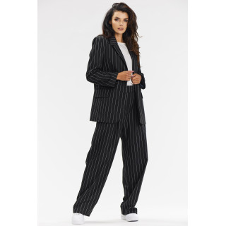 Ženske sive črtaste hlače