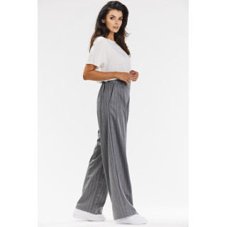 Ženske sive črtaste hlače