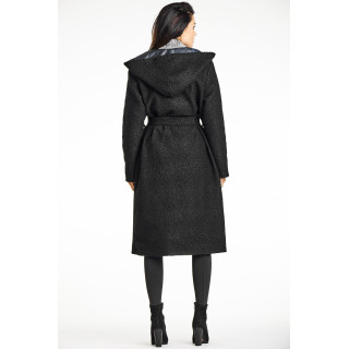 Kaki ženski plašč s pasom