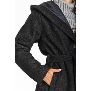 Kaki ženski plašč s pasom