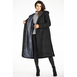 Kaki ženski plašč s pasom