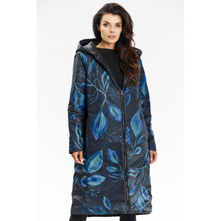 Dvostranska ženska jakna v temno modri barvi