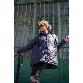 Ženska ohlapna mornarsko modra jakna