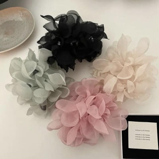 Bela sponka za lase zadaj