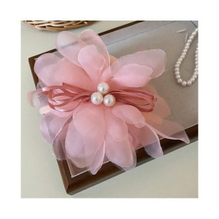 Roza sponka za lase zadaj