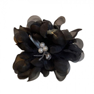 Črna sponka za lase zadaj