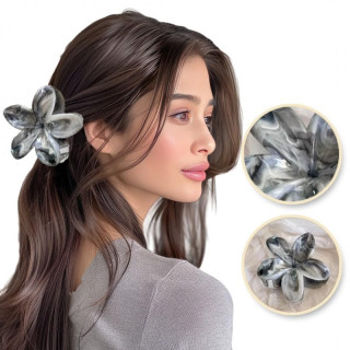 Zaponka z melanž motivom v sivi barvi