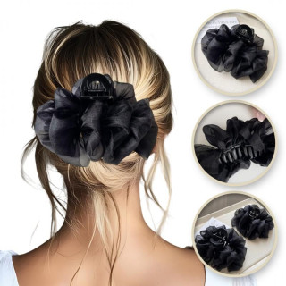 Črna sponka za lase s pentljo