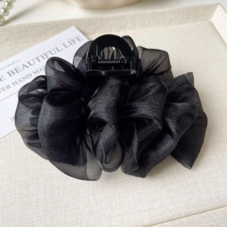 Črna sponka za lase s pentljo