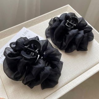 Črna sponka za lase s pentljo