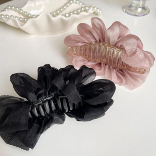 Črna sponka za lase s pentljo