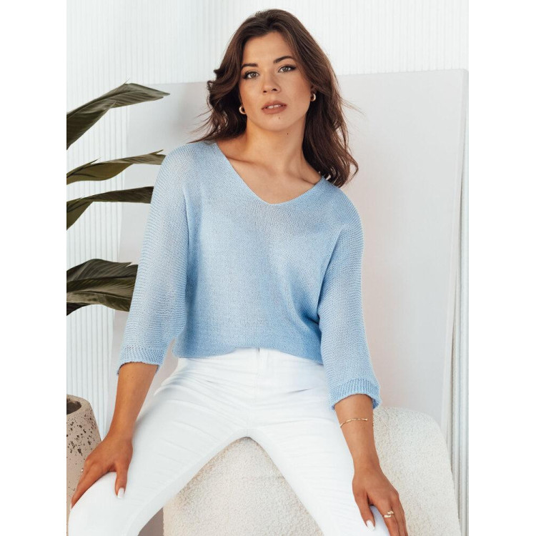 Svetlo moder ženski odprti pulover MY2335