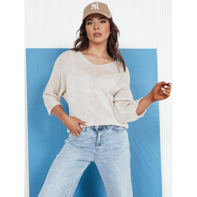 Ženski bež odprt pulover MY2336