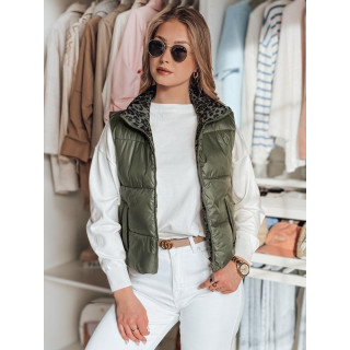 Reverzibilni ženski telovnik zelene barve TY4824