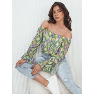 Zelena ženska vzorčasta bluza RY2464