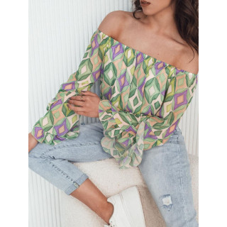 Zelena ženska vzorčasta bluza RY2464