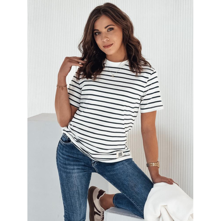Modro-bela ženska majica s črtami RY2564