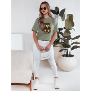 Ženska zelena majica s plišastim medvedkom RY2539