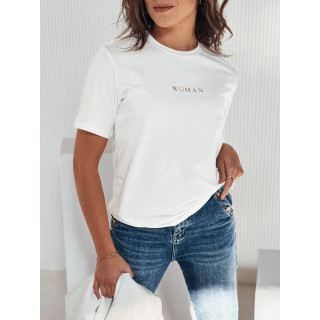 Ženska bela majica s kratkimi rokavi z napisom WOMAN RY2555