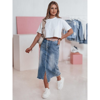 Denim midi krilo z visokim pasom CY0474
