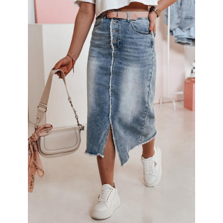 Denim midi krilo z visokim pasom CY0474