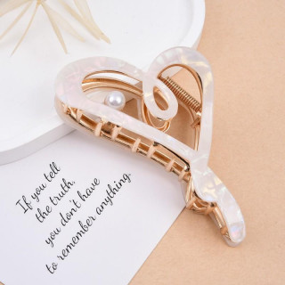 Bela sponka za lase v obliki srca