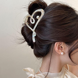 Bela sponka za lase v obliki srca