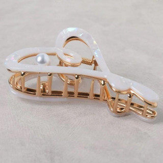 Bela sponka za lase v obliki srca