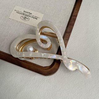 Bela sponka za lase v obliki srca