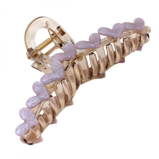 Vijolična sponka za lase v obliki srca