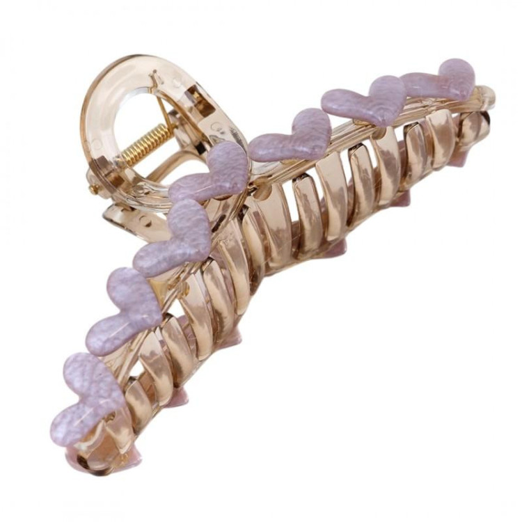 Vijolična sponka za lase v obliki srca