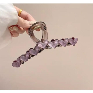 Vijolična sponka za lase v obliki srca