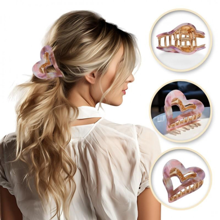 Krem sponka za lase v obliki srca