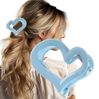 Modra sponka za lase v obliki srca