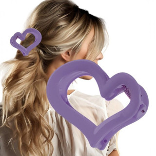 Vijolična sponka za lase v obliki srca