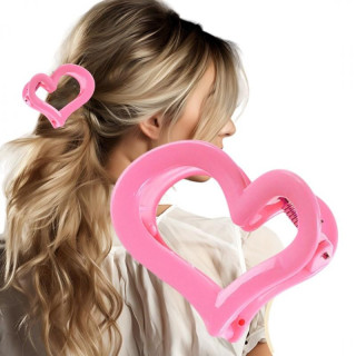 Roza sponka za lase v obliki srca