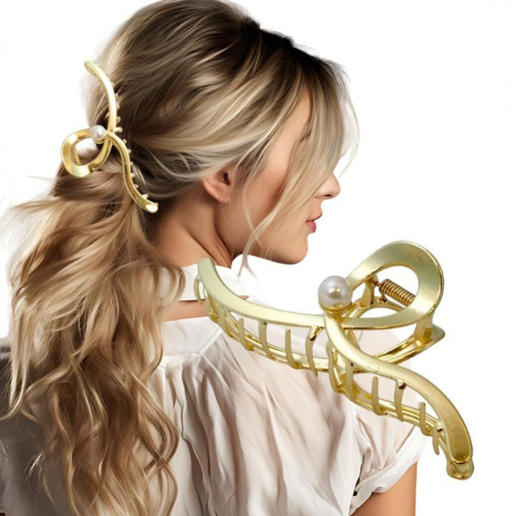 Sponka za lase zlate barve
