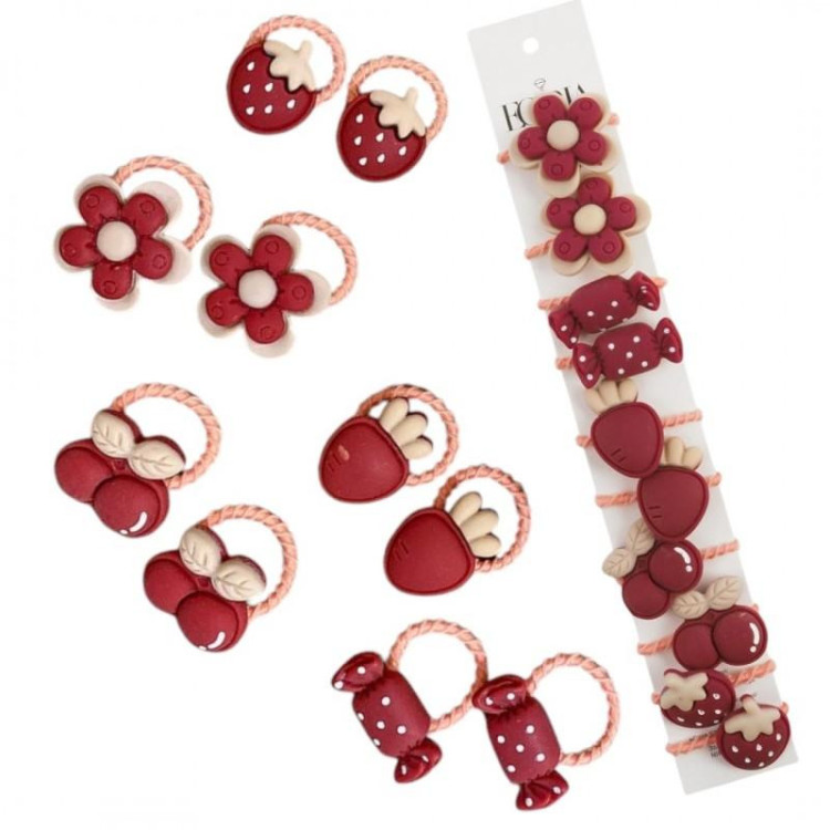 Set 10 otroških gumb za lase