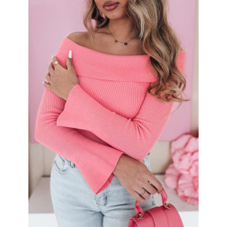 Roza ženski pulover z odkritimi rameni MY2429