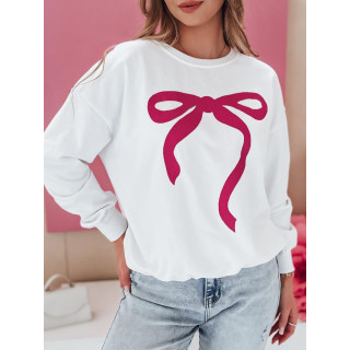 Bel ženski pulover s potiskom pentlje BY1359