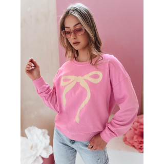 Ženski roza pulover s potiskom pentlje BY1375
