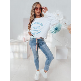 Ženski bel pulover s potiskom BY1367