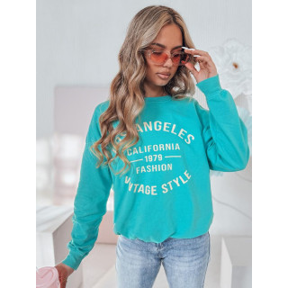 Ženski turkizen pulover s potiskom BY1361